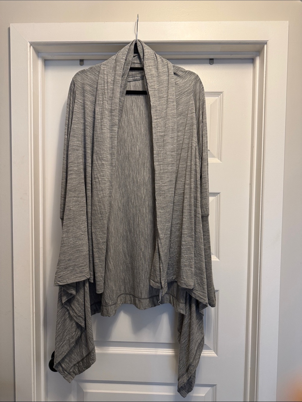 Icebreaker Merino Cozy Open-Front Draped Cardigan - Gray